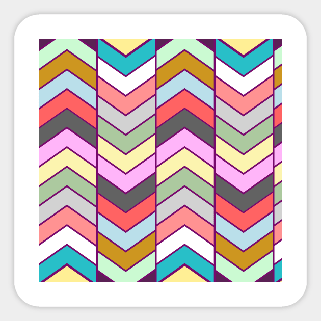 Zig Zag Chevron Abstract Pattern Sticker by SweetDelight33